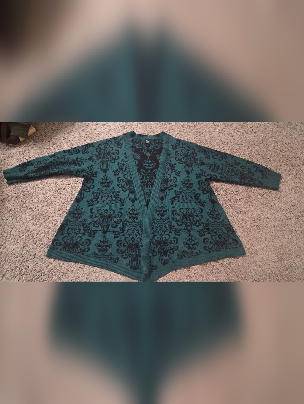 Her Universe Disney The Haunted Mansion Wallpaper Open Cardigan